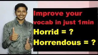 Vocabulary Building Part 1- Learn 4 different words with same meaning