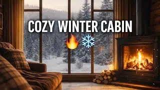 🔥 Cozy Snowfall Outside, Warm Fireplace Inside | Deep Sleep Winter Ambience