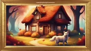 Cottage with a Colorful Autumn Landscape | Art | Fall Background | Screensaver 4K | No Sound Video