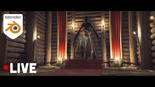 Fantasy Evil Throne Room Environment in Blender