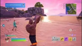 Fortnite Beach Brutus boss doing the Evil Plan emote