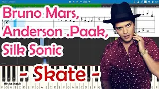 Bruno Mars, Anderson .Paak, Silk Sonic - Skate [Piano Tutorial | Sheets | MIDI] Synthesia