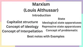 Marxism | Louis Althussar | Ideology | Interpellation | State |ISA | RSA | best notes with examples
