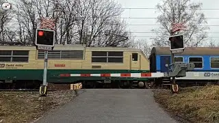 Železniční přejezd Choceň #1 3.1. 2023 Czech railroad crossing