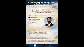 Prohibition of Benami Property Transactions Act, 1988 by Mr S Vasudevan