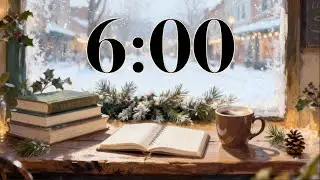 6 Minute Winter Cafe Focus Timer ☕ Cozy Coffee Shop Snow Ambience + Relaxing Jazz Lofi (No Lyrics)