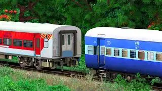 LHB RED COUPLING ICF BLUE TRAIN | BUMPY RAILROAD | RAILWORK | INDIAN TRAIN SIMULATOR GAMEPLAY