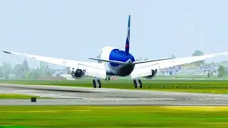 LAN Boeing 777 Landing At S&atilde;o Paulo Guarulhos SBGR