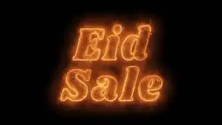 Eid Sale Word Hot Animated Burning Realistic Fire Flame Loop.
