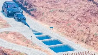 Big & Small Super Cars Vs Square Water Pit - Cars vs Water Pit in BeamNG.Drive