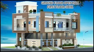Ground Floor Open Hall And First Floor 3BHK Latest Design | 42x30 3BHK Villa | Gopal Architecture