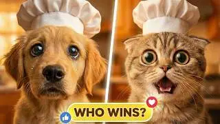 Puppy VS Kittens: Tiny Chef Battle! 🧑&zwj;🍳