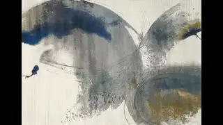 Blue and Gold Modern Abstract Rug