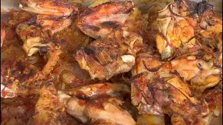 Chicken wings casserole with potatoes and onions
