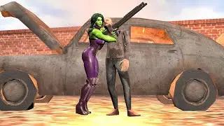 Bad ass Grandpa RESCUE Shehulk from ABUSIVE Hulk | Funny Horror Granny Animation