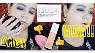 MAYBELLINE NEW SUPER STAY FULL COVERAGE FOUNDATION 2018! | FIRST IMPRESSIONS & REVIEW | WEAR TEST!