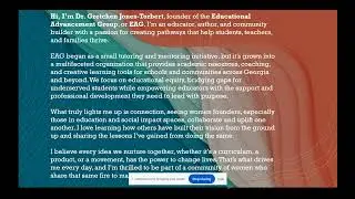 What is EAG, Educational Advancement Group? From the Founder/CEO Dr. Gretchen Jones Torbert.