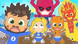 CINCO BEBÉS 4️⃣🔵🦸🏻 Los bebés fantásticos saltan y uno se lastima ¡Descubre quién fue!