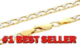 Nuragold 10k Real Yellow Gold Cuban Curb Link 4.5mm Diamond Cut Pave - B07YQDWNYN