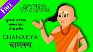Chanakya चाणक्य green screen animated copyright free cartoon animation character download link below