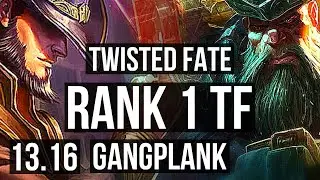 TWISTED FATE vs GANGPLANK (MID) | Rank 1 TF, 1/0/5 | TR Challenger | 13.16