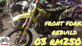 Suzuki RM 250 Front Fork Rebuild ~ 2003~ RUN THROUGH 2x ~ Showa Fork Seal Service