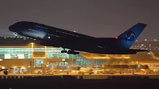✈️ 🇰🇷 인천공항 비행기 야간 비행기 이륙 영상 25년 4월 3일 Incheon Airport Landing & Takeoffs Closeup 4K 60fps