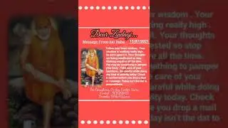 Daily Message ll Sai Baba's Message ll 15/07/2021 ll Channelling ll Posivity