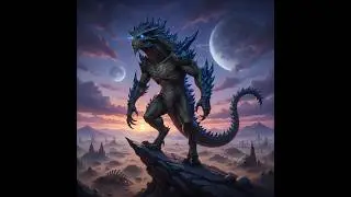 Giant Dragonoid Warrior on an Alien World | Epic Creature Concept Art #giants #dragonoid #warrior