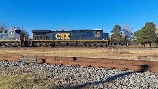 Double CM44 Engines Leading M583-26 with a string Gondolas on the Rear NorthBound - Pembroke, NC