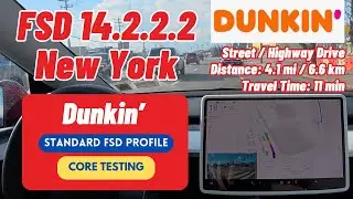 Tesla FSD v14.2.2.2 Dunkin' Run: 1 Intervention in Model Y