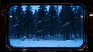 Night Train Window &ndash; Snowfall & Smooth Rail Motion | 8 Hours
