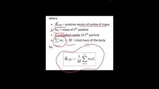 Definition and mathematical expression of Centre of mass in rigid body dynamics#labassistant#1grade 