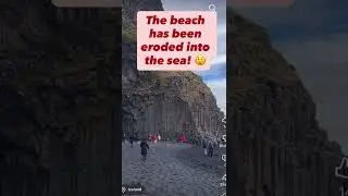 The famous black sand beach, Reynisjara has eroded into the ocean! I was just there.