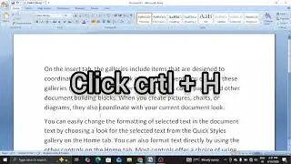 Find and replace in MS Word shortcut way using Crtl + H #msword #findandreplace #microsoft #computer
