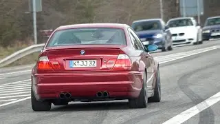 Cars Leaving Nurburgring Tankstelle! M2 Powerslide, M3 E92 iPE,  i30N, C63, Skyline R33, Performante