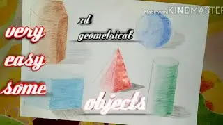 How to draw 3d geometrical object use of pencil colour with shading very easy way