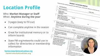 Farmers Market Evaluation Tools: Market Location Profile (Free, Downloadable, Editable)