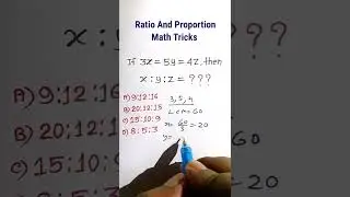 Ratio And Proportion| Ratio Proportion Shortcuts Tricks| Ratio & Proportion For SSC CGL GD |#shorts