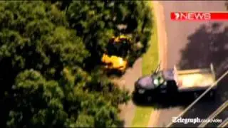 Australian car thief destroys Porsche fleeing police