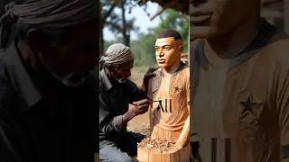 Mbappe | CR7#cristianoronaldo #woodcarving #WoodCraft #foryou #mbappe #psg #shortviral #ai