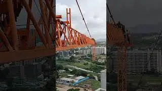 tower crane manual dismantling without support jib.     #towercrane