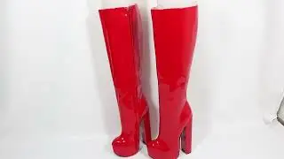 Sorbern 20Cm Block Heel Boots Women Knee High Invisible Platform Shoes Chunky Heeled Drags