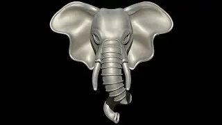 Elephant Face 3d Cad Model
