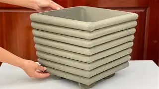 Creative ideas from cement combined with plastic pipes -  Beautiful and easy DIY flower pots at home