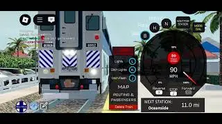 Amtrak 6952 passing ectidnas station with private car tioga pass