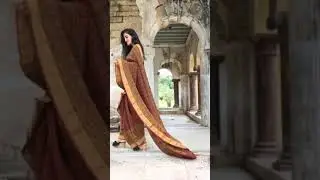 Linen silk ajrakh saree  