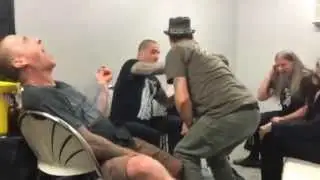 Dave Brockie, DOWN, & Satyricon backstage Slayer jam Soundwave 2014
