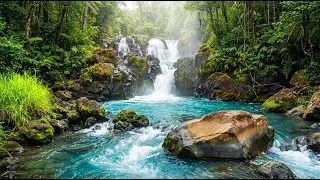 12 Hours Relaxing Waterfall & Flowing Water Sounds 🌊 Stress Relief, Sleep, Meditation & Focus