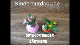 Outdoor Kinder g&auml;rtnern zuhause: Blumen in Wachs